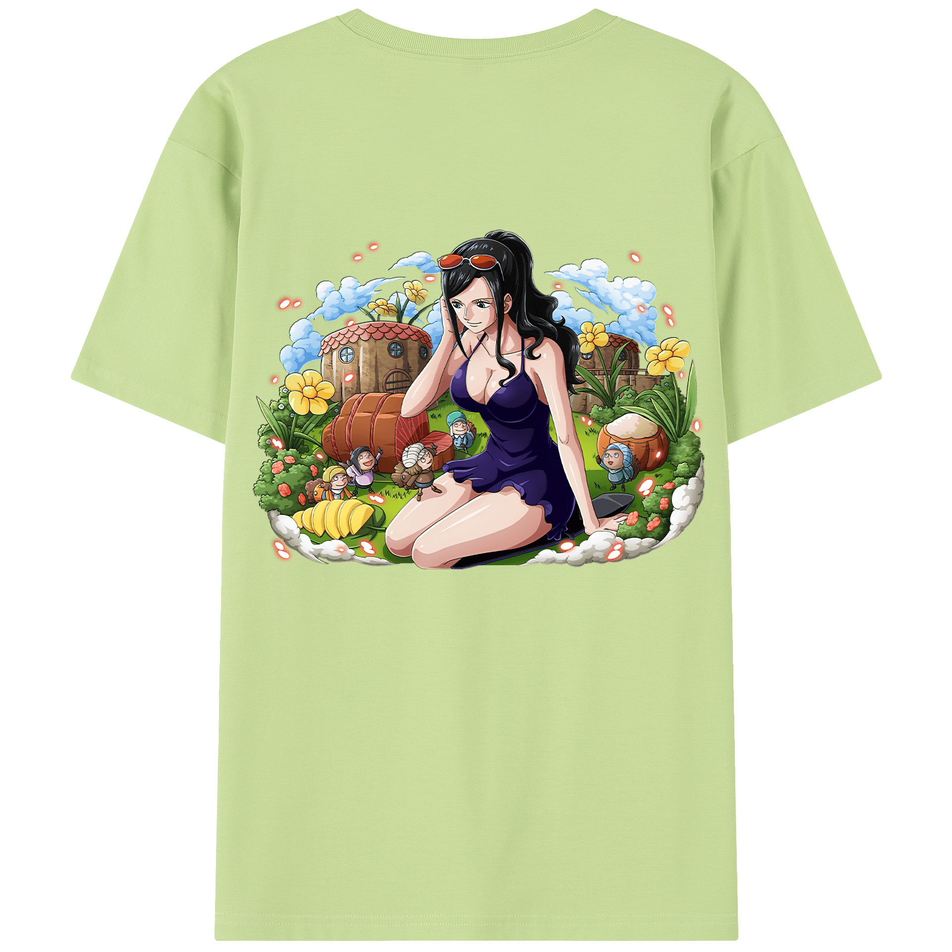 ワンピース ニコ・ロビン ONE PIECE Nico Robin 綿100％半袖Tシャツ（背面プリント）